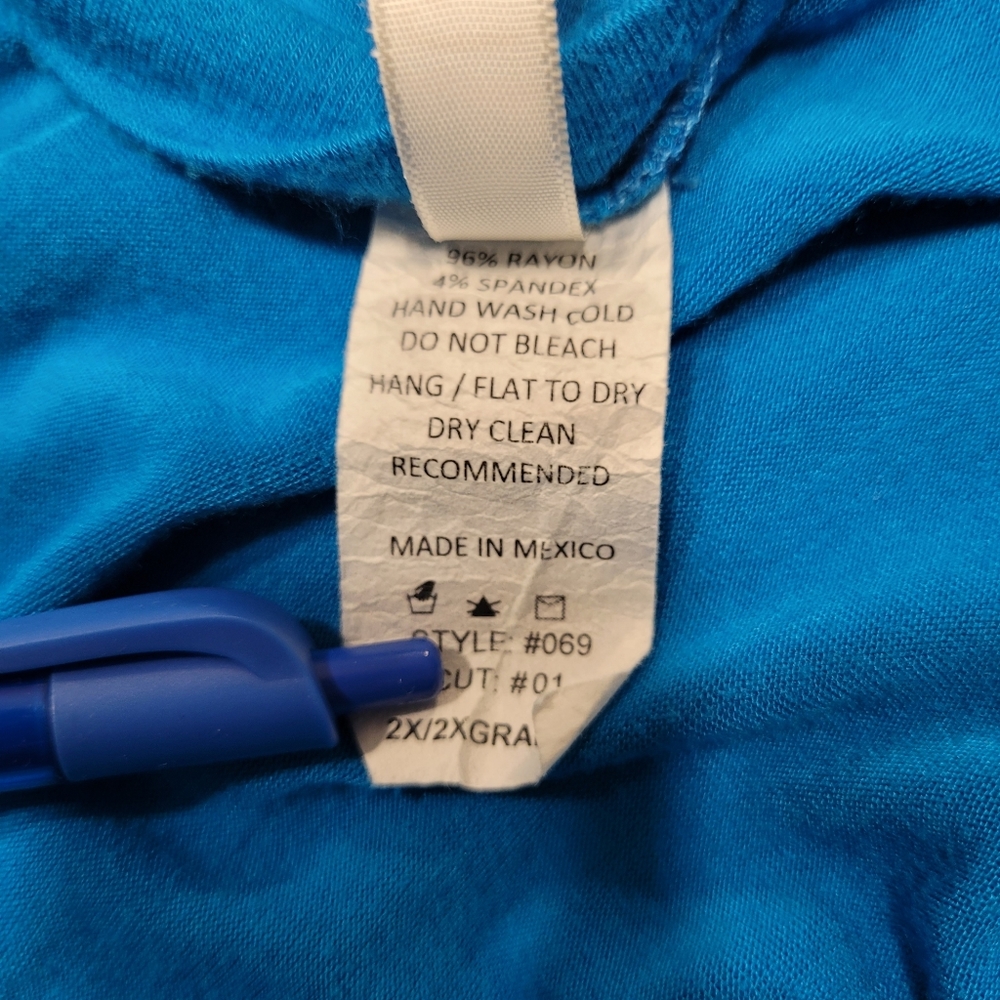 Isaac Lieu Short Sleeve Knotted Tee Size  2XL Blue - Picture 4 of 4